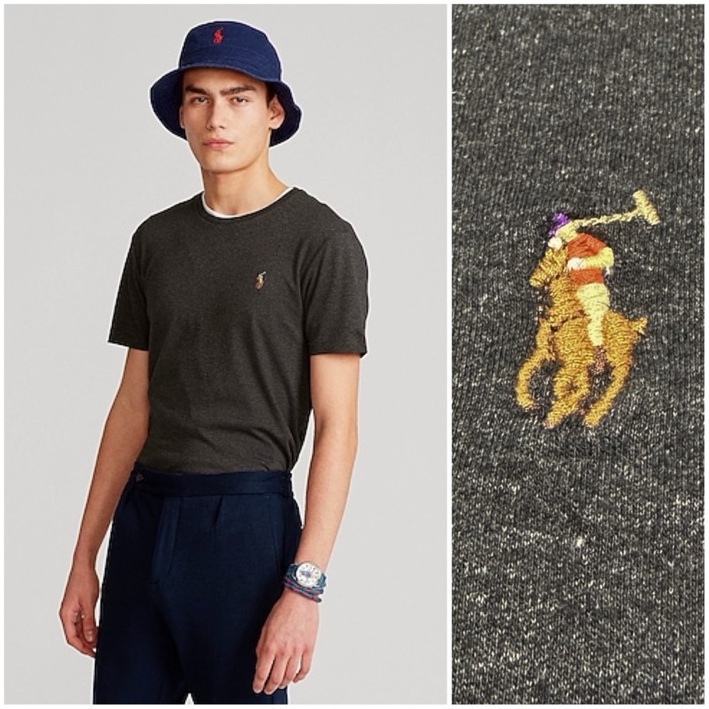 Polo by Ralph Lauren Charcoal Heather Short Sleeve Logo Tee